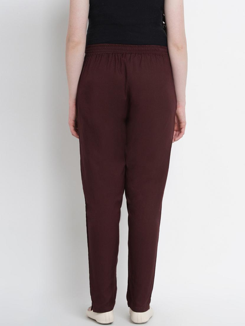 brown rayon maternity trouser - 19409531 - Standard Image - 3