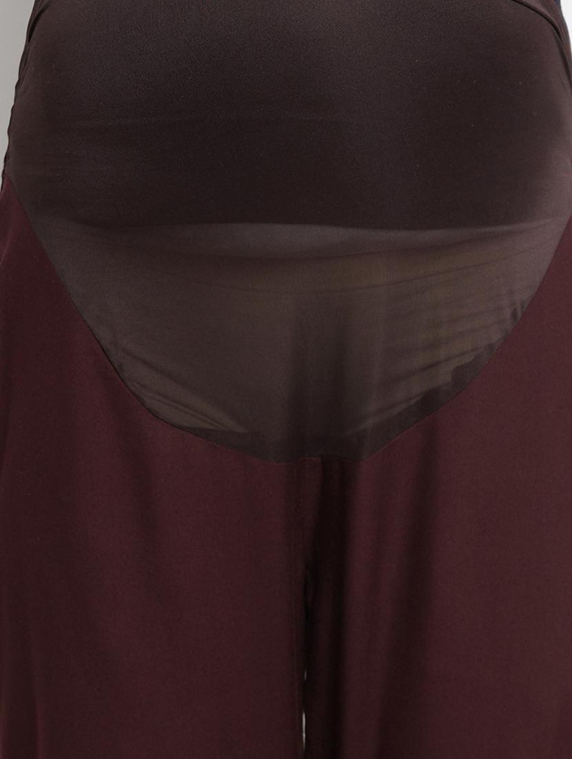 brown rayon maternity trouser - 19409531 - Standard Image - 5