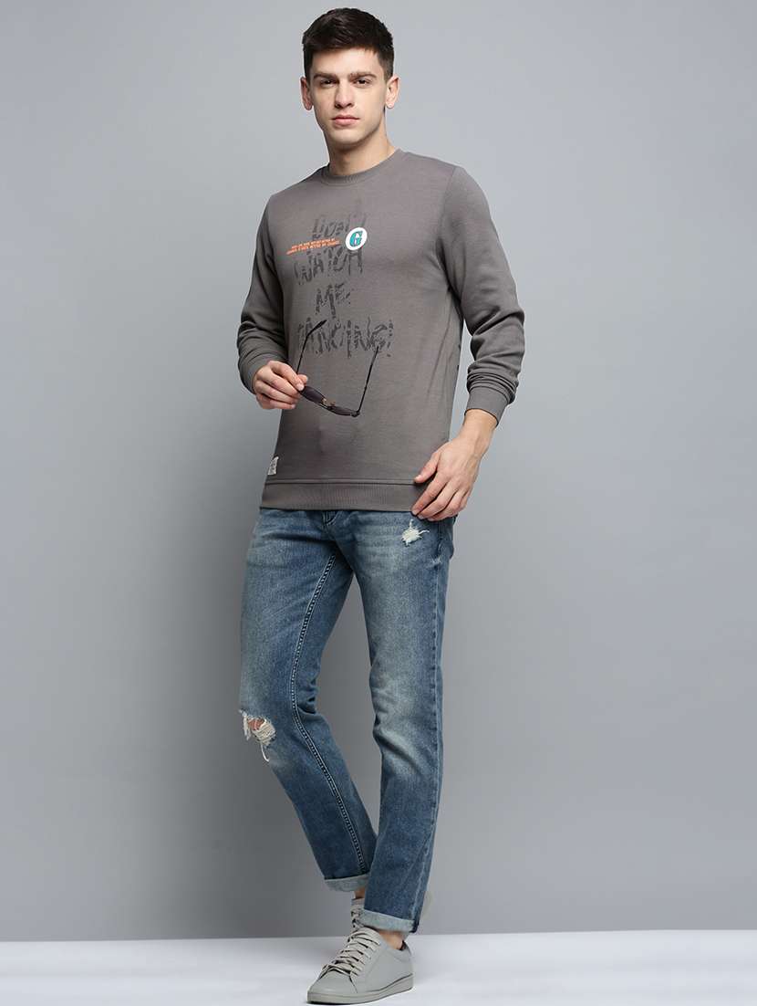 mens front print sweatshirt - 19409806 -  Standard Image - 3