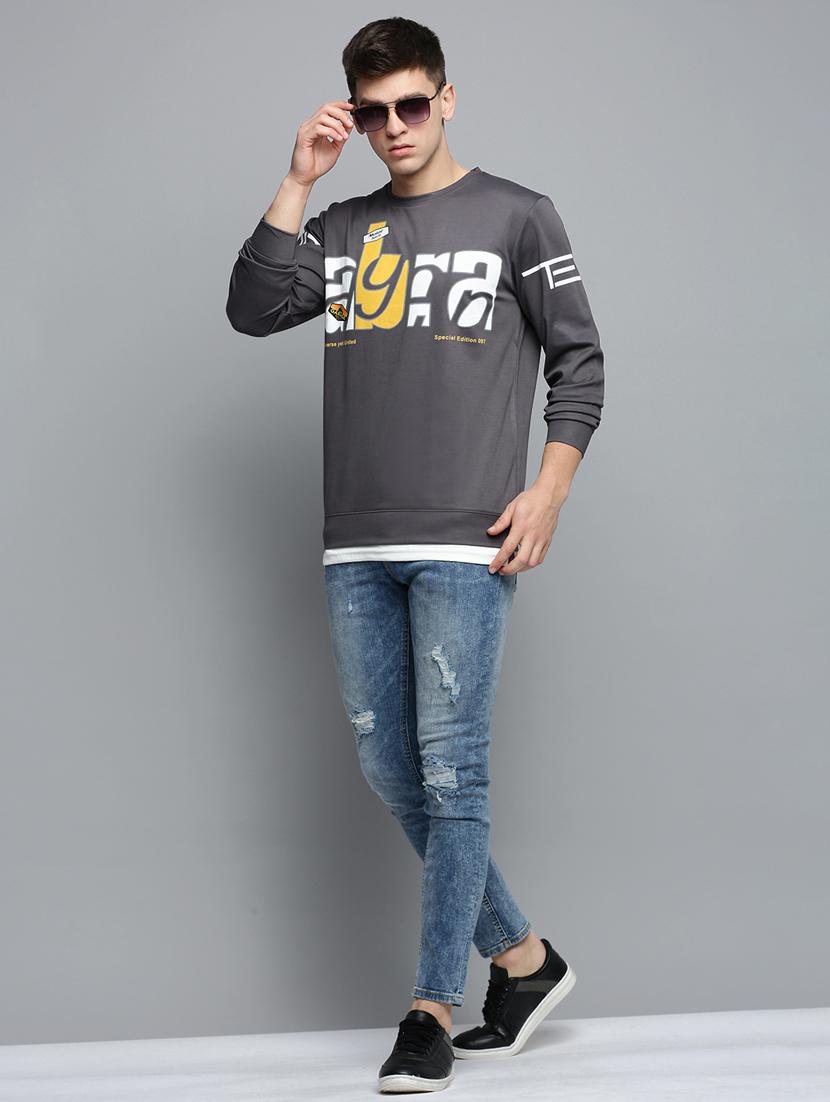 mens front print sweatshirt - 19409844 - Standard Image - 3
