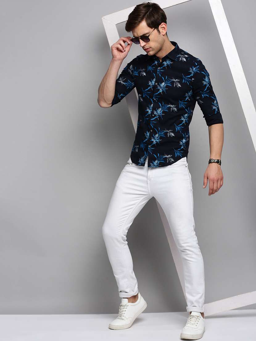 mens leaf print casual shirt - 19409858 -  Standard Image - 3