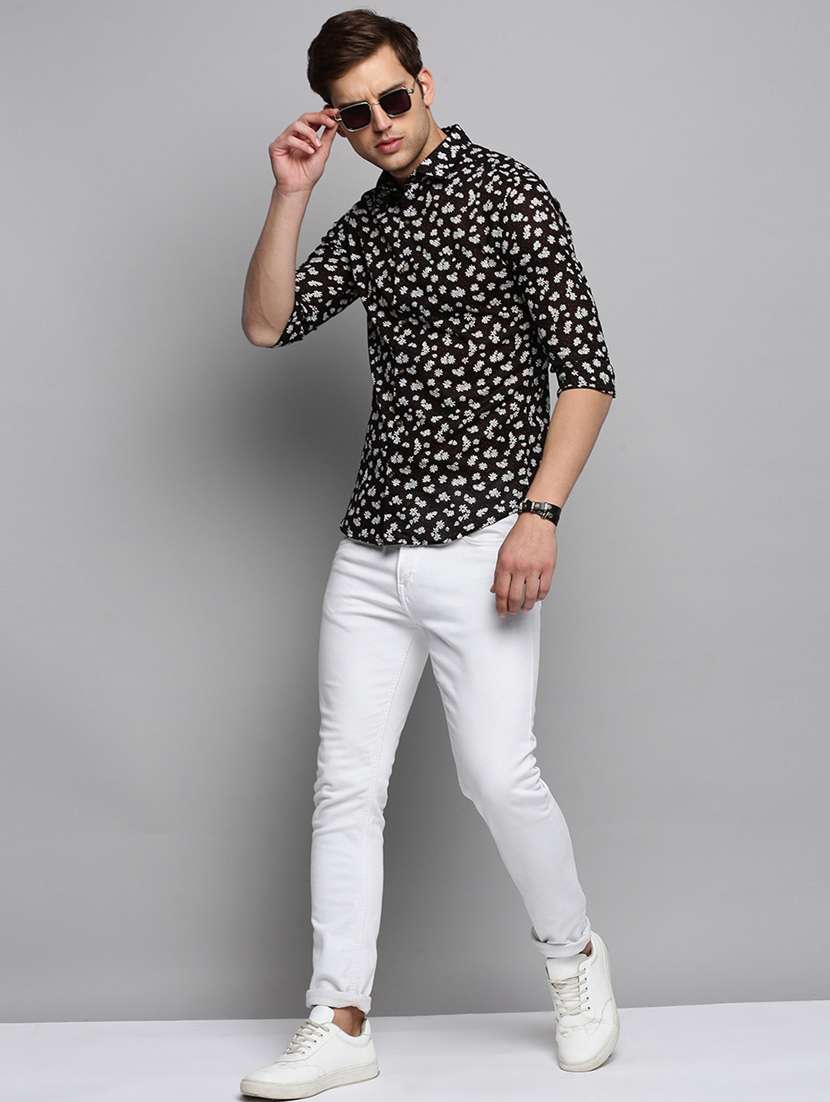 mens florals casual shirt - 19409864 - Standard Image - 3