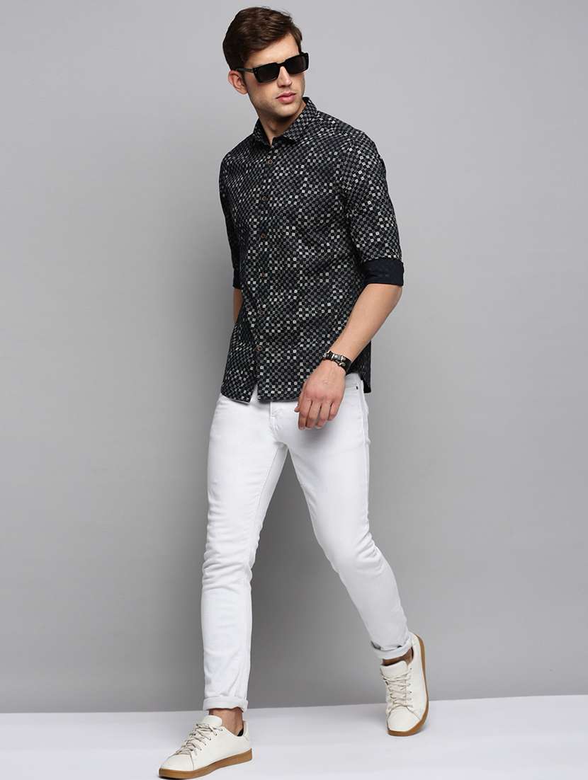 mens checks casual shirt - 19409900 - Standard Image - 3