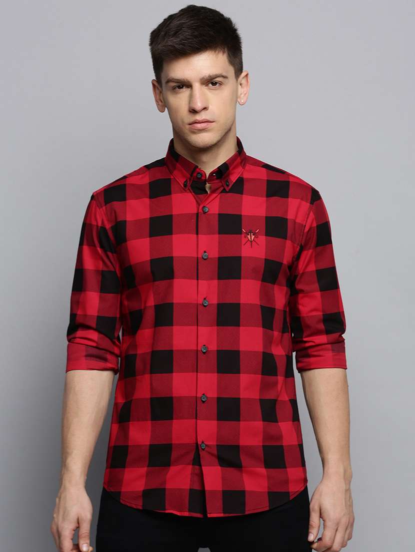 mens checks casual shirt
