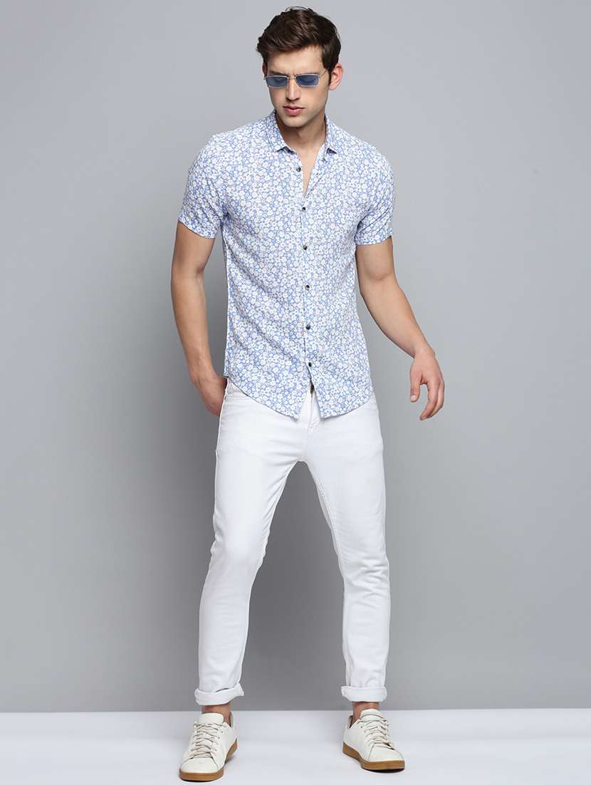 mens micro print casual shirt - 19409979 -  Standard Image - 3