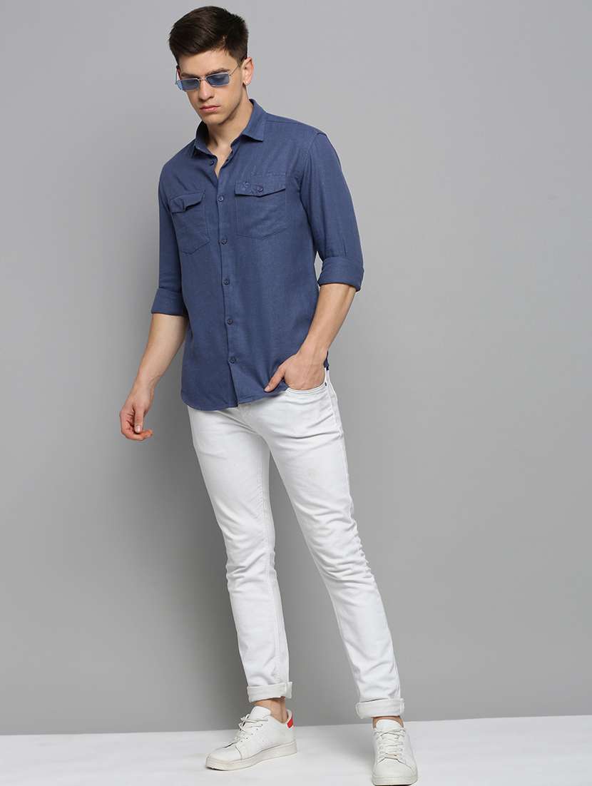 mens solid casual shirt - 19410033 -  Standard Image - 3
