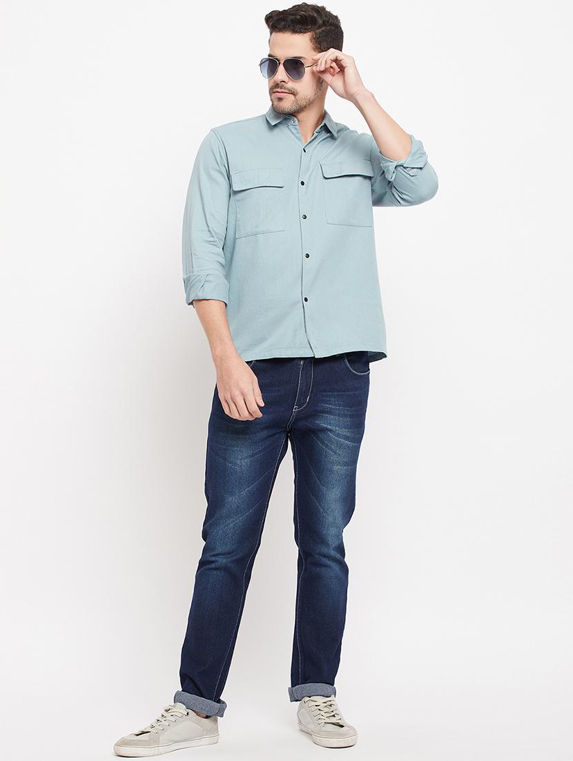 men denim casual shirt - 19410418 - Standard Image - 3