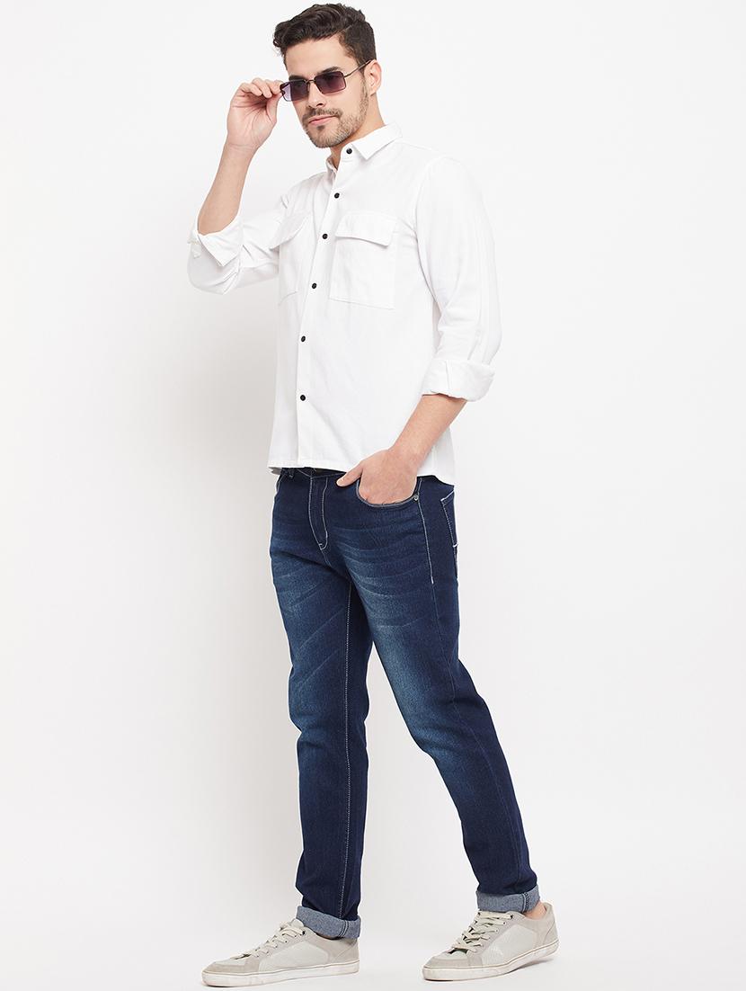 men denim casual shirt - 19410419 - Standard Image - 3