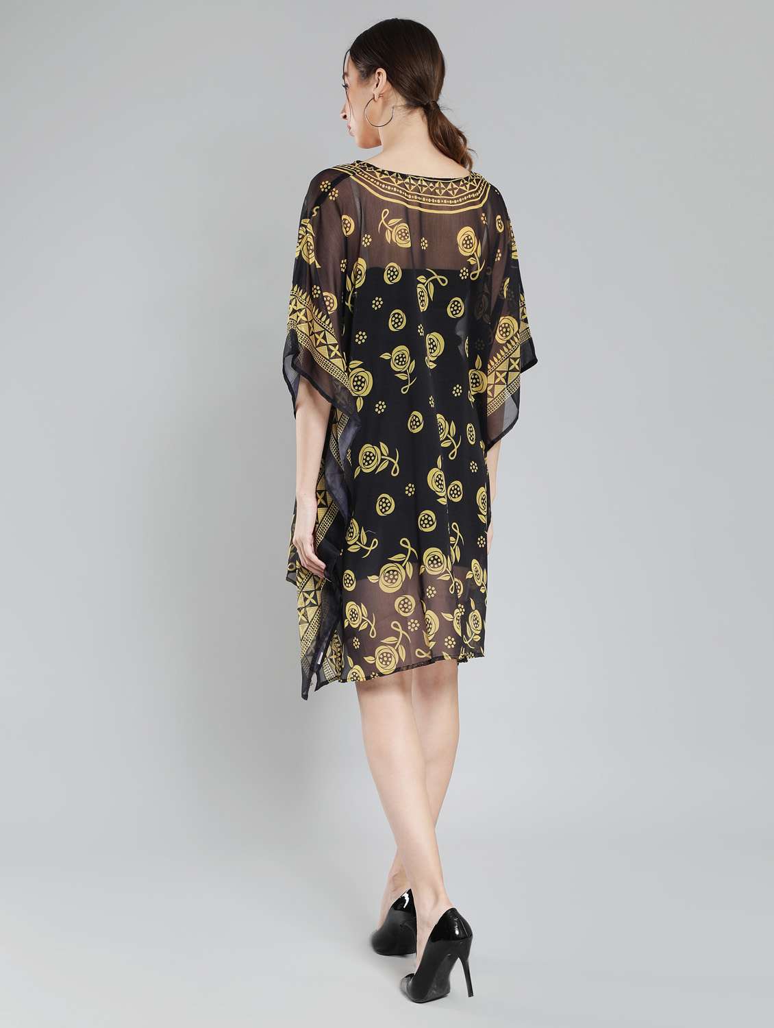 black printed dresses kaftan - 19411666 -  Standard Image - 3