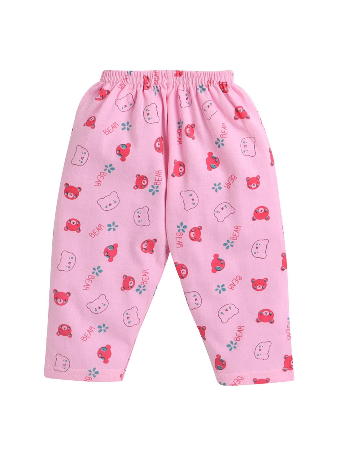 little angels printed cotton unisex jhabla and full pant set for 0-3 month - 19411949 - Standard Image - 3