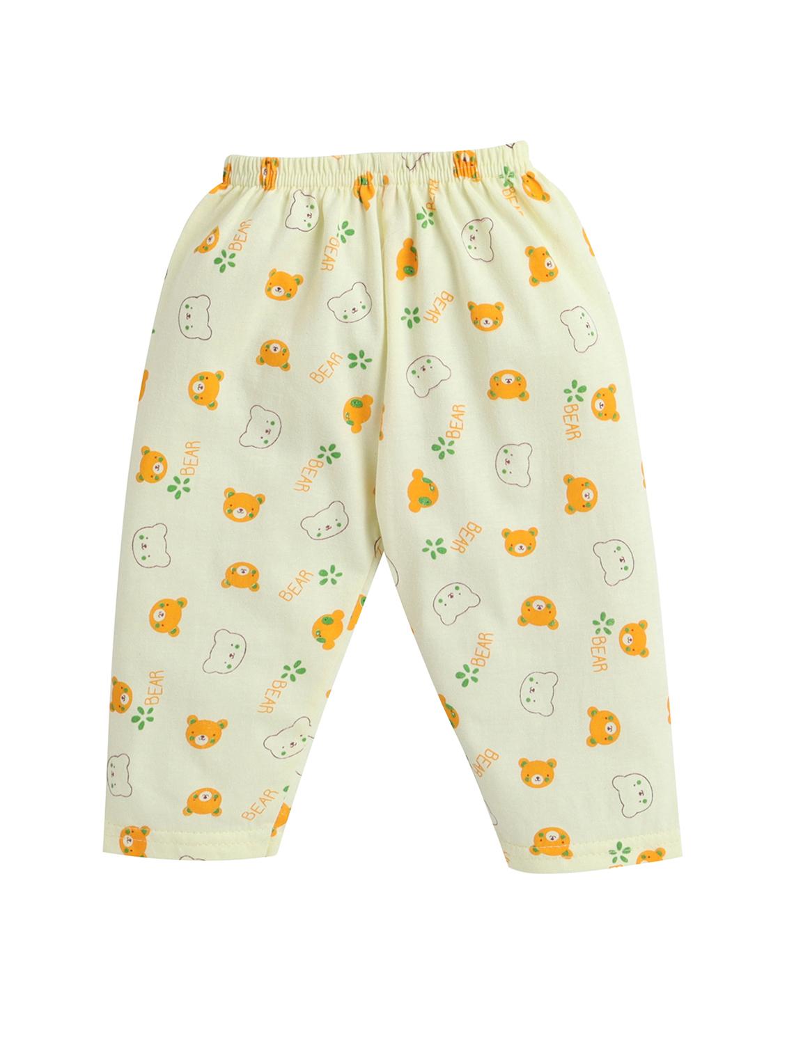 little angels printed cotton unisex jhabla and full pant set for 0-3 month - 19411951 - Standard Image - 3