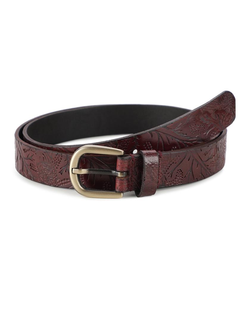 batik pattern embossed belt - 19412060 - Zoom Image - 0