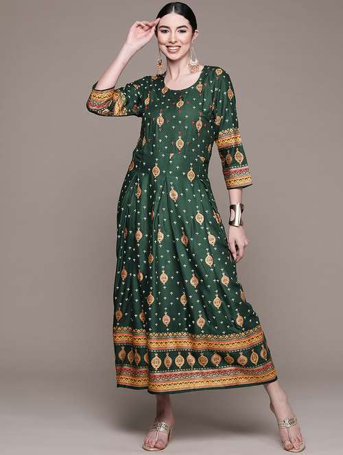 women printed a-line dress - 19412119 -  Standard Image - 0