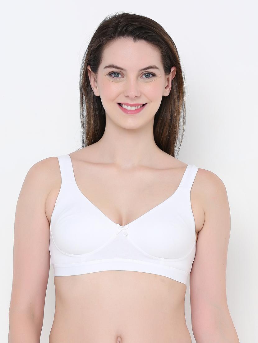 white cotton blend tshirt bra