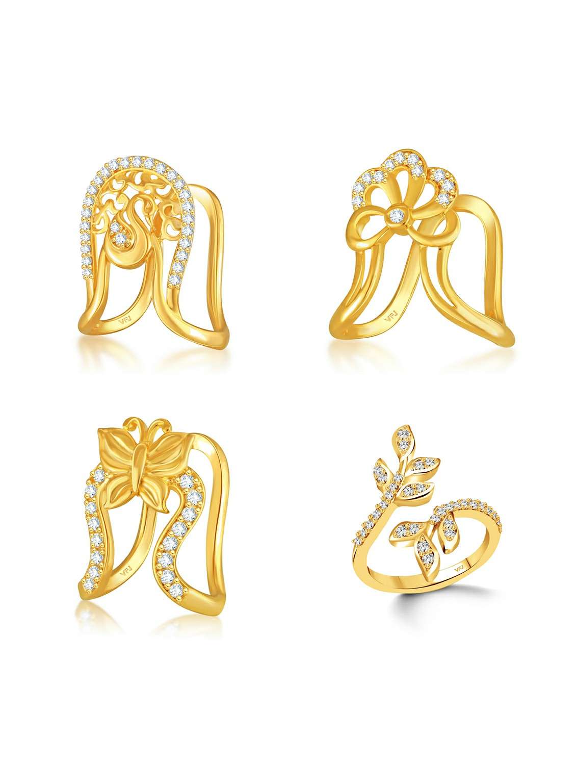 gold brass combo ring