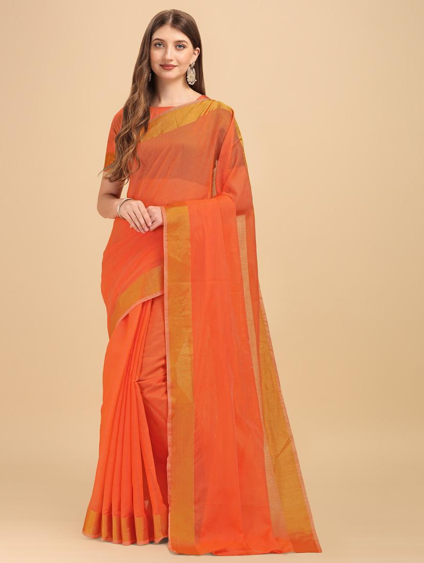 solids banarasi saree with blouse - 19413089 -  Zoom Image - 0