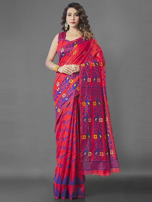 self design jamdani saree - 19413103 -  Standard Image - 0