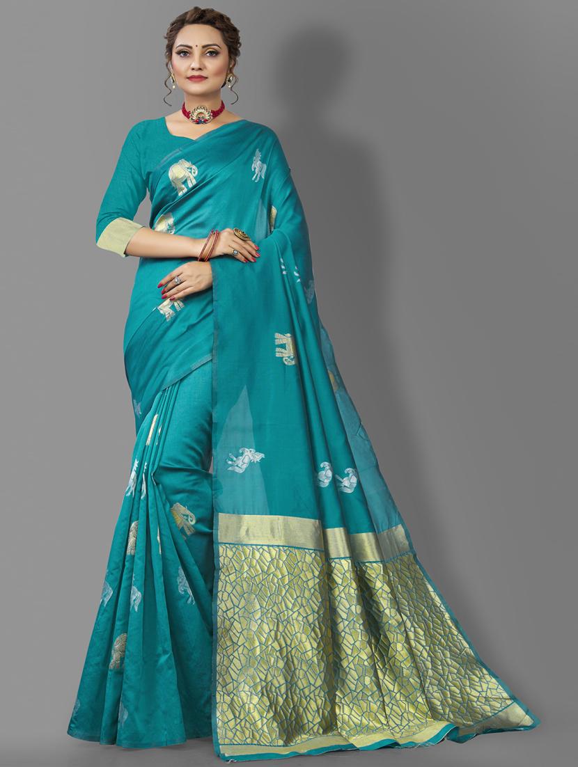 self design banarasi saree with blouse - 19413244 - Zoom Image - 0
