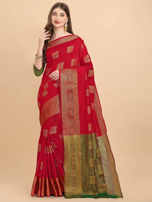 self design banarasi saree with blouse - 19413272 - Standard Image - 0