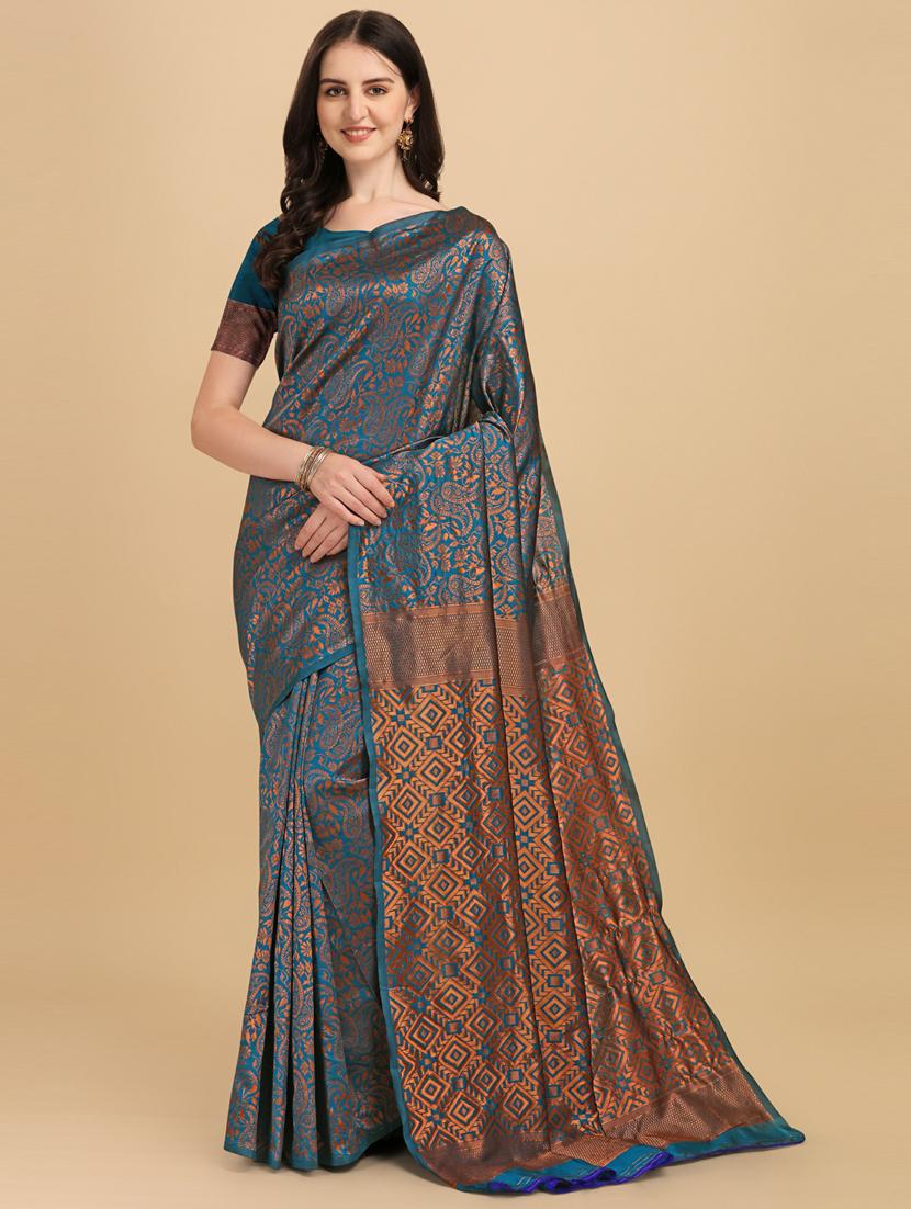 self design banarasi saree - 19413342 -  Zoom Image - 0