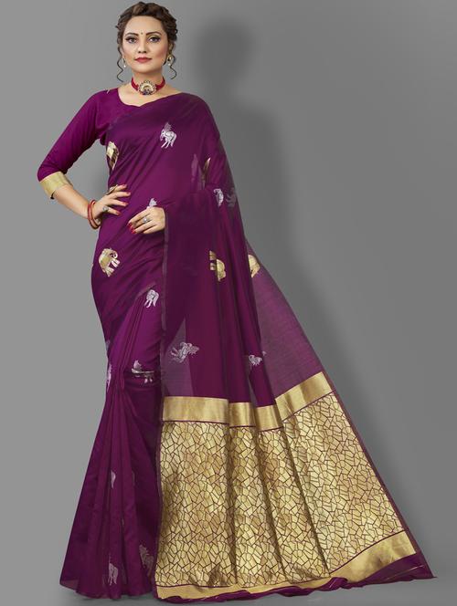 self design banarasi saree with blouse - 19413353 - Standard Image - 0