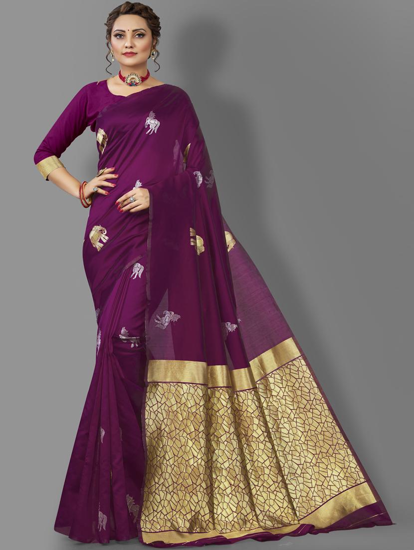 self design banarasi saree with blouse - 19413353 - Zoom Image - 0