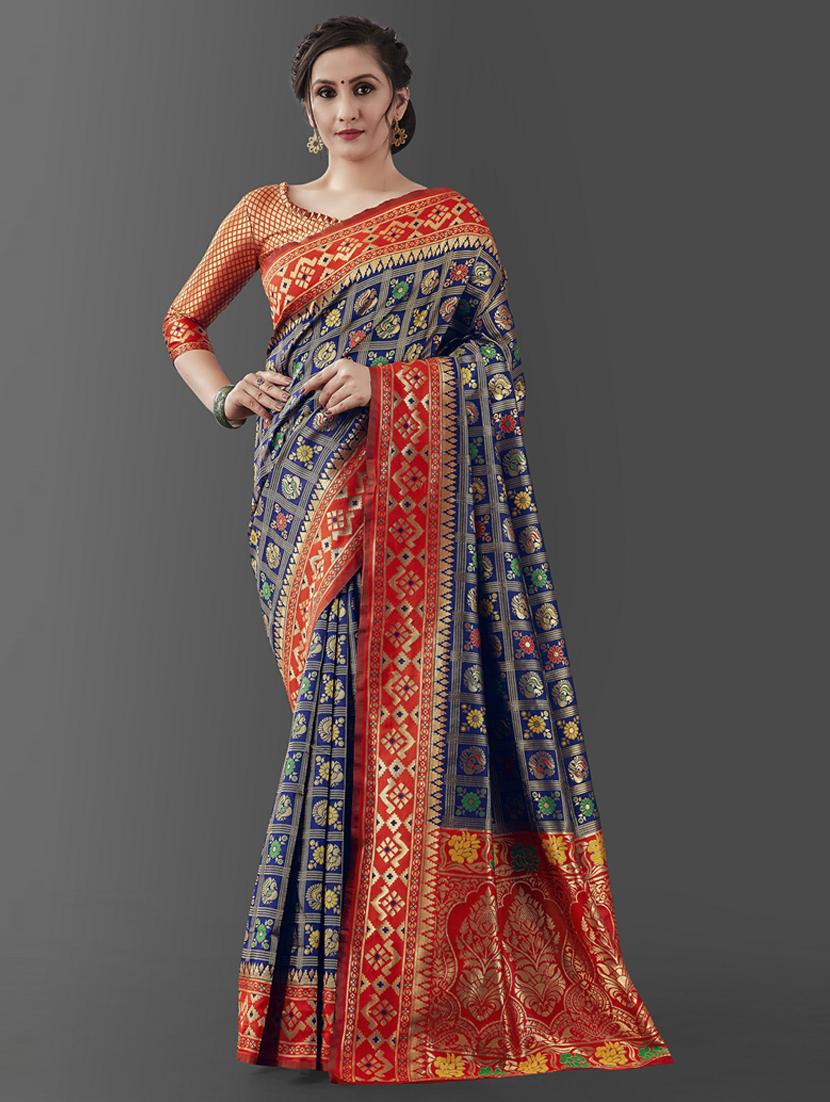 self design banarasi saree with blouse - 19413375 -  Zoom Image - 0