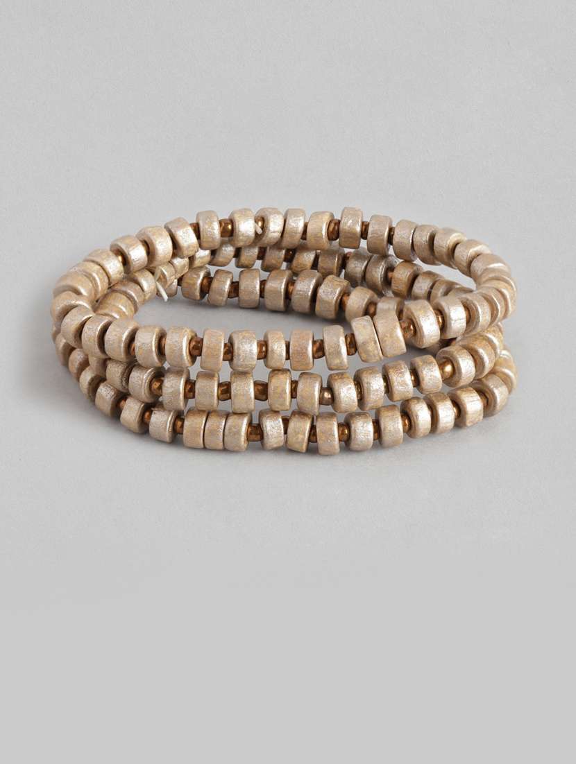 women set of 3 gold-toned elasticated bracelet - 19413429 - Zoom Image - 0