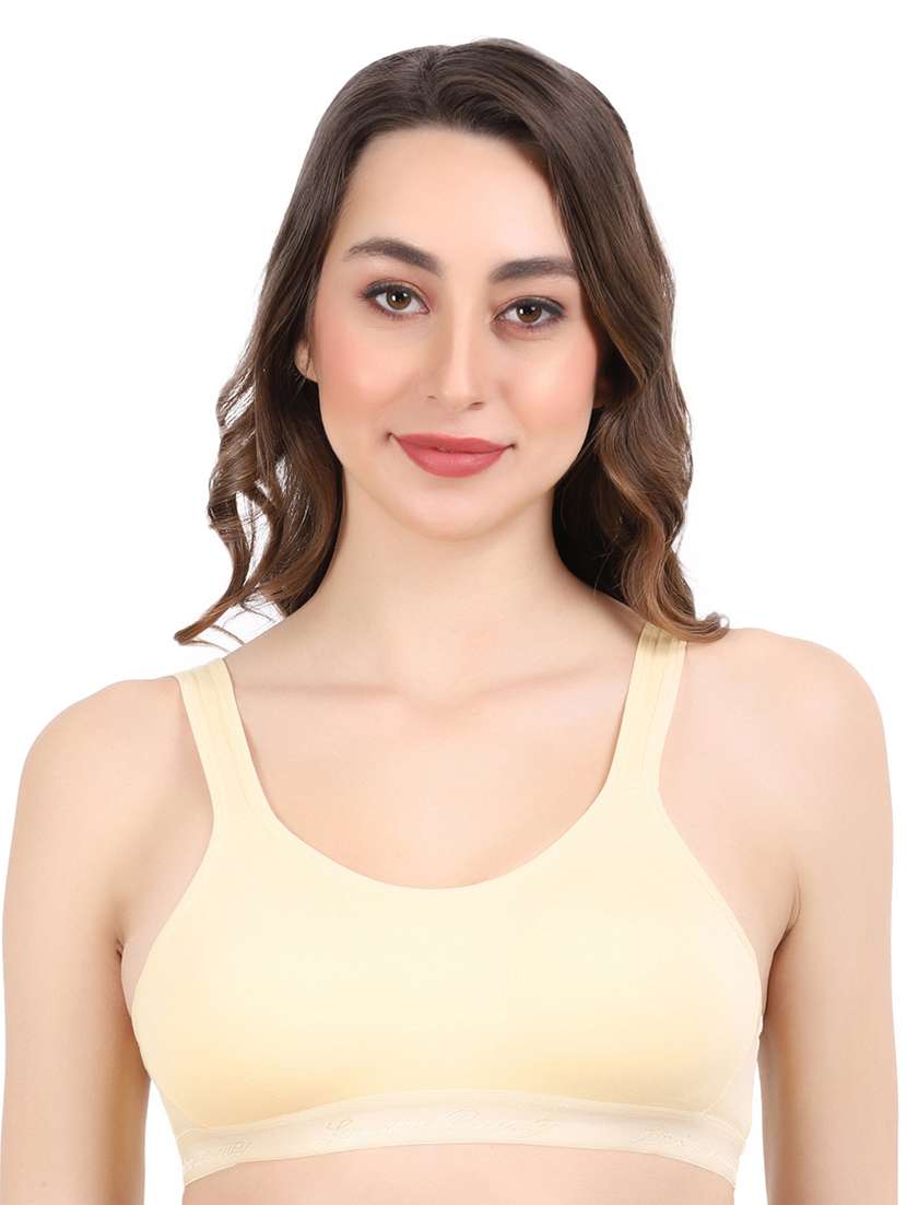 beige cotton sports bra - 19413469 -  Zoom Image - 0