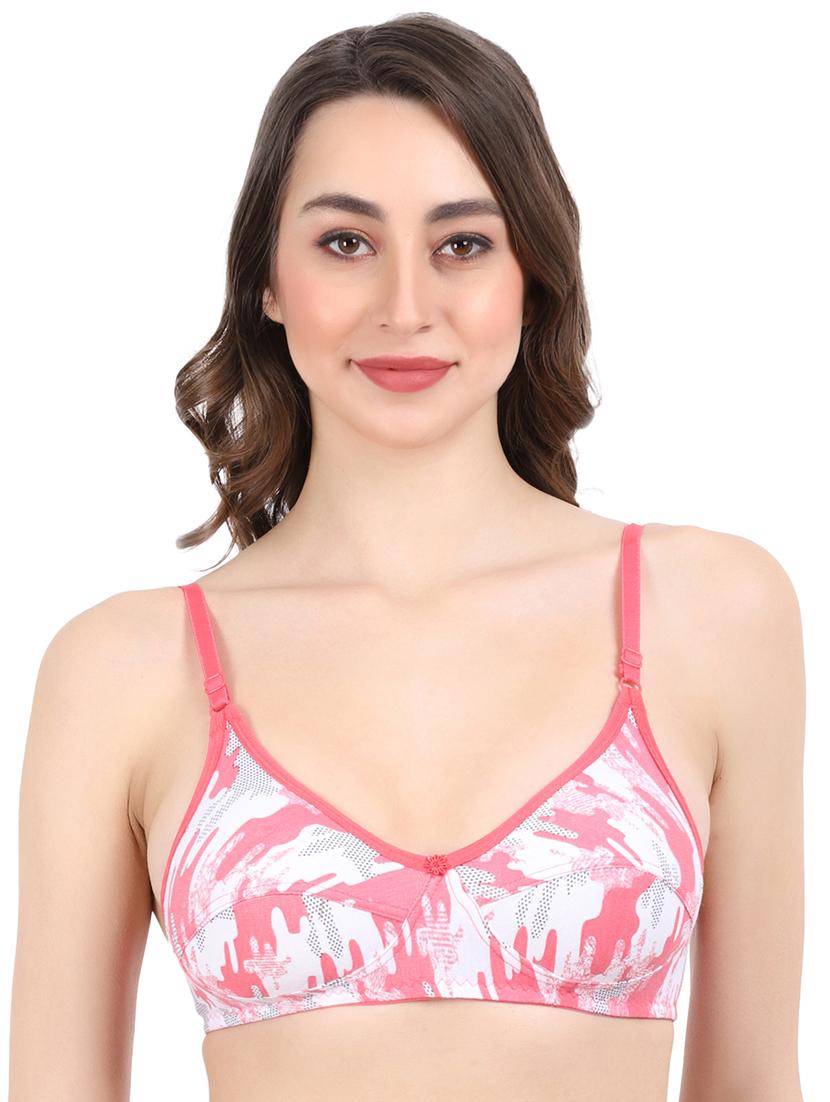 pink cotton regular bra - 19413473 - Zoom Image - 0