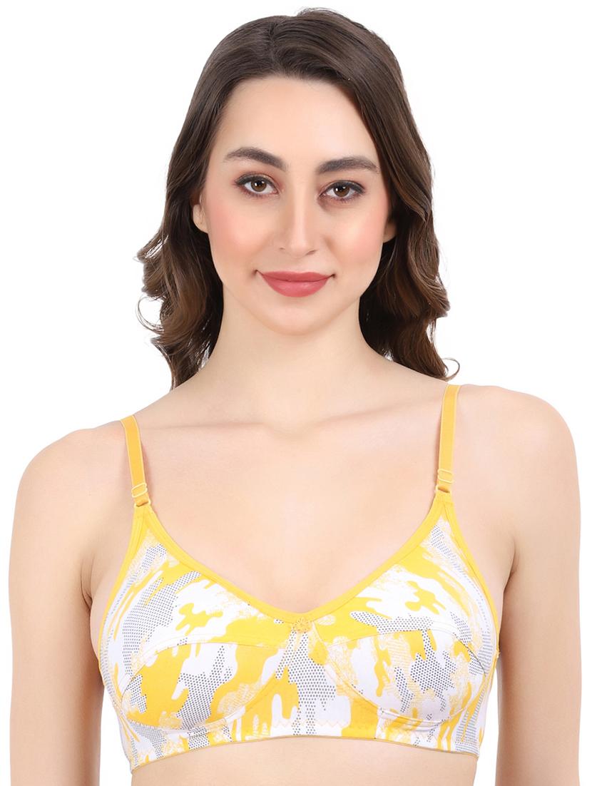 yellow cotton regular bra - 19413474 - Zoom Image - 0