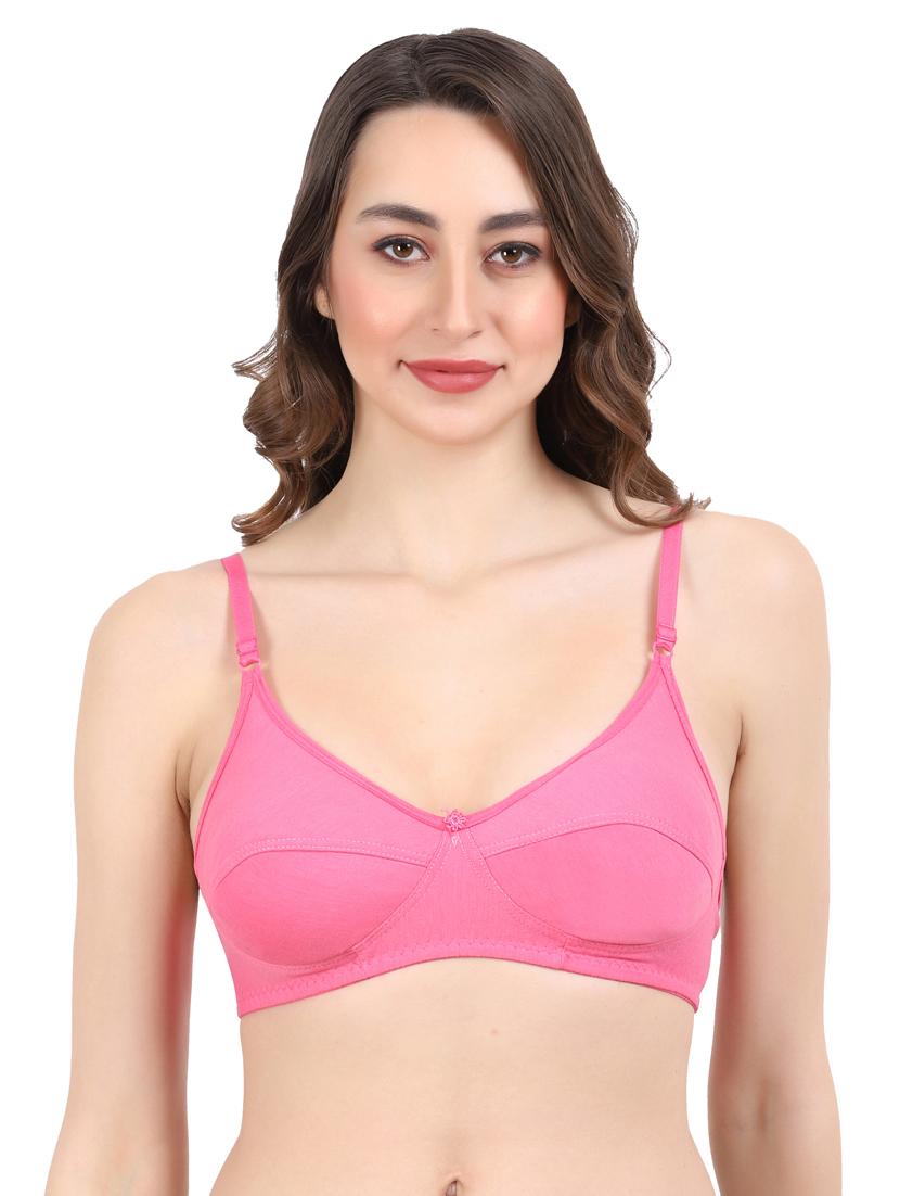pink cotton regular bra - 19413476 - Zoom Image - 0
