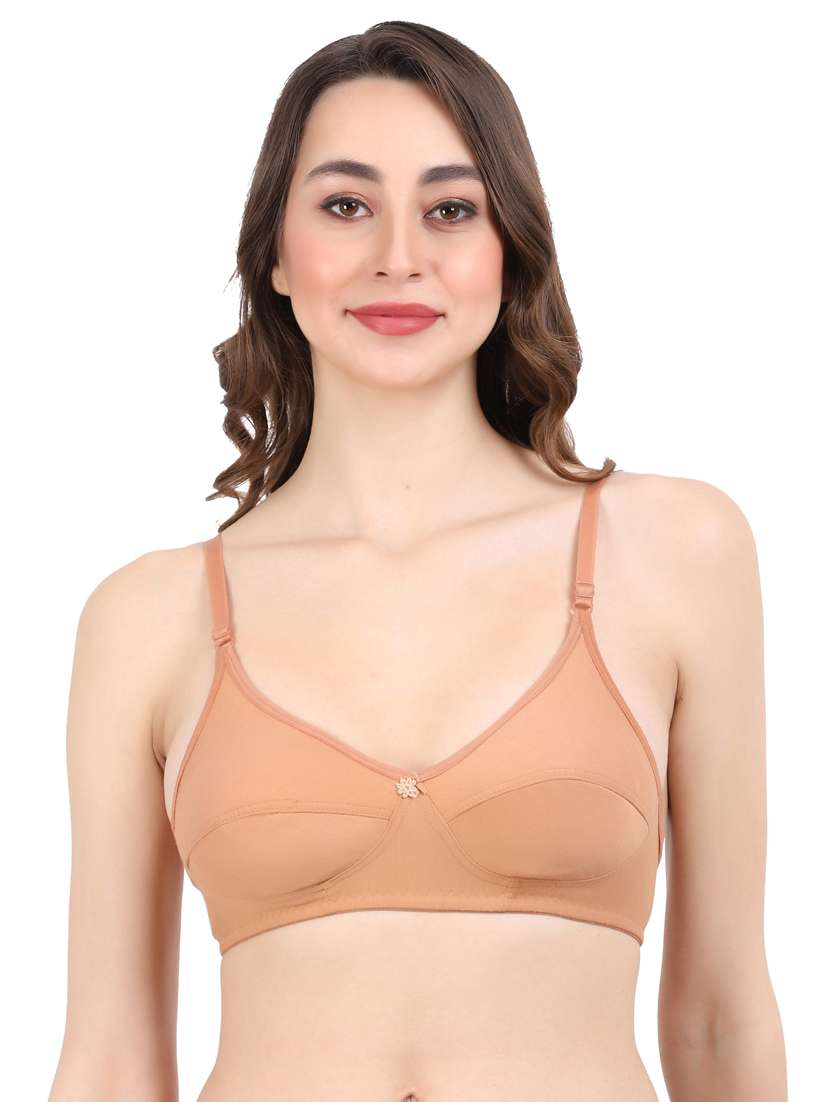 beige cotton regular bra - 19413477 - Zoom Image - 0