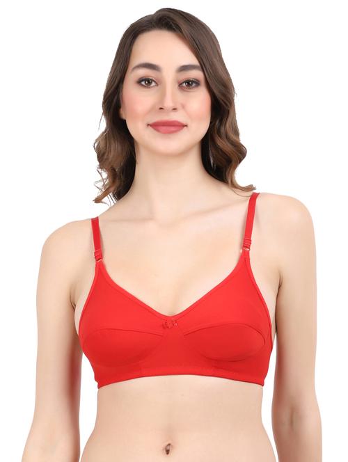red cotton regular bra - 19413479 - Standard Image - 0