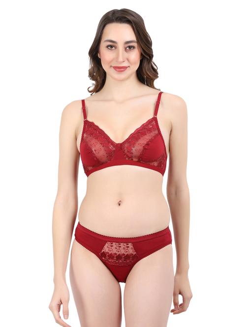 solid cotton bras and panty set - 19413508 - Standard Image - 0