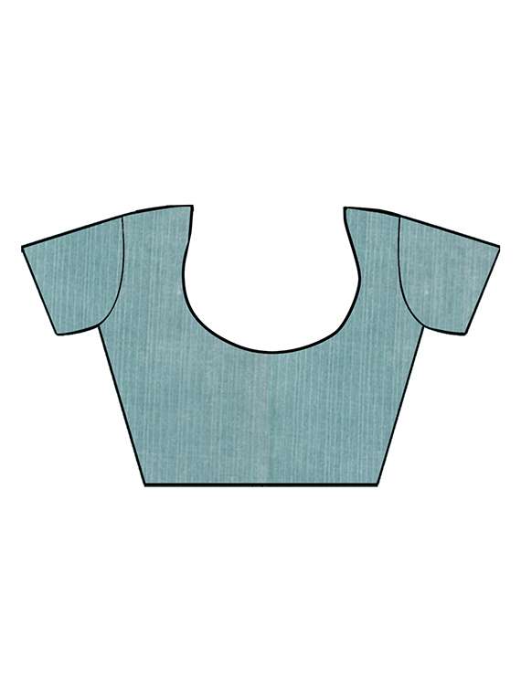 turquoise florlal saree with blouse - 19413516 -  Standard Image - 3