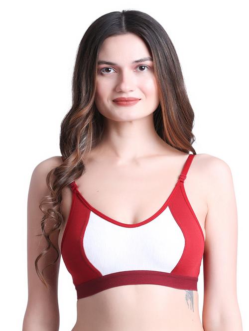 solid cotton sports bra - 19413617 - Standard Image - 0