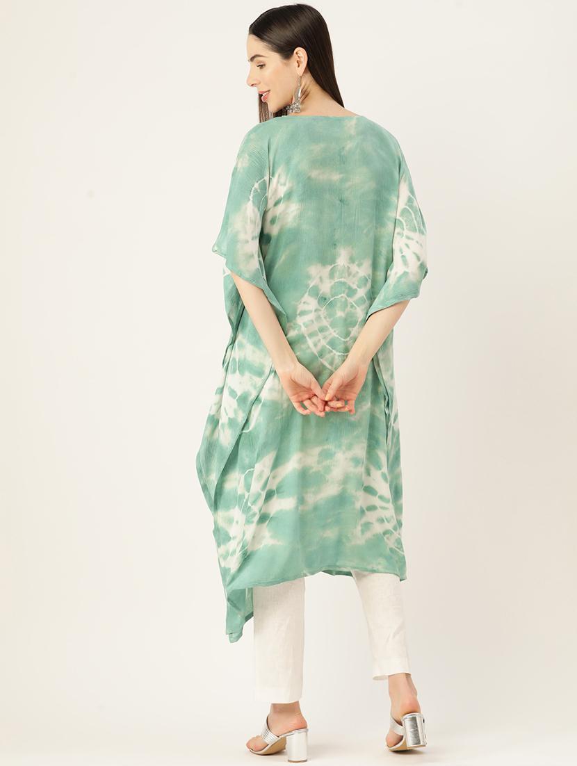tie and dye notch neck kaftan - 19414228 - Standard Image - 3