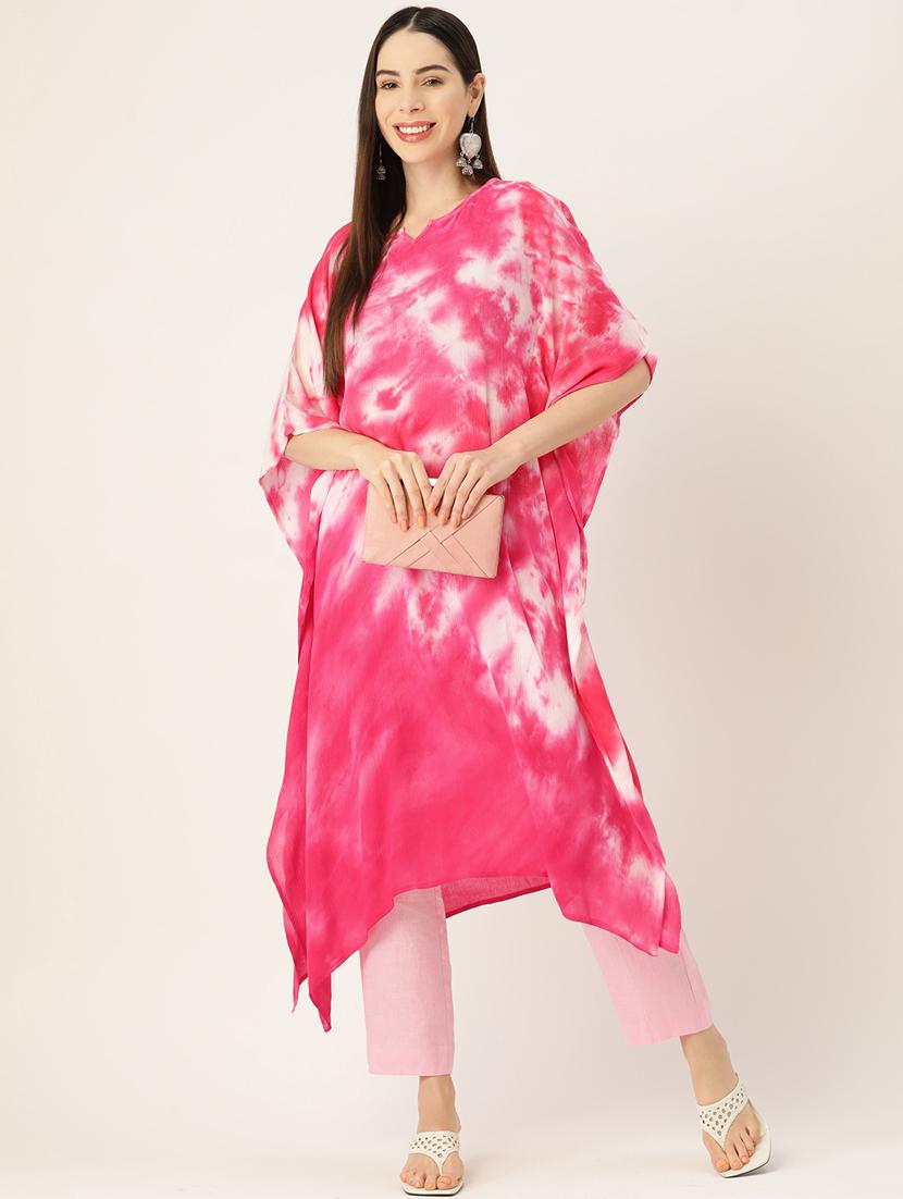 tie and dye notch neck kaftan - 19414229 -  Zoom Image - 0