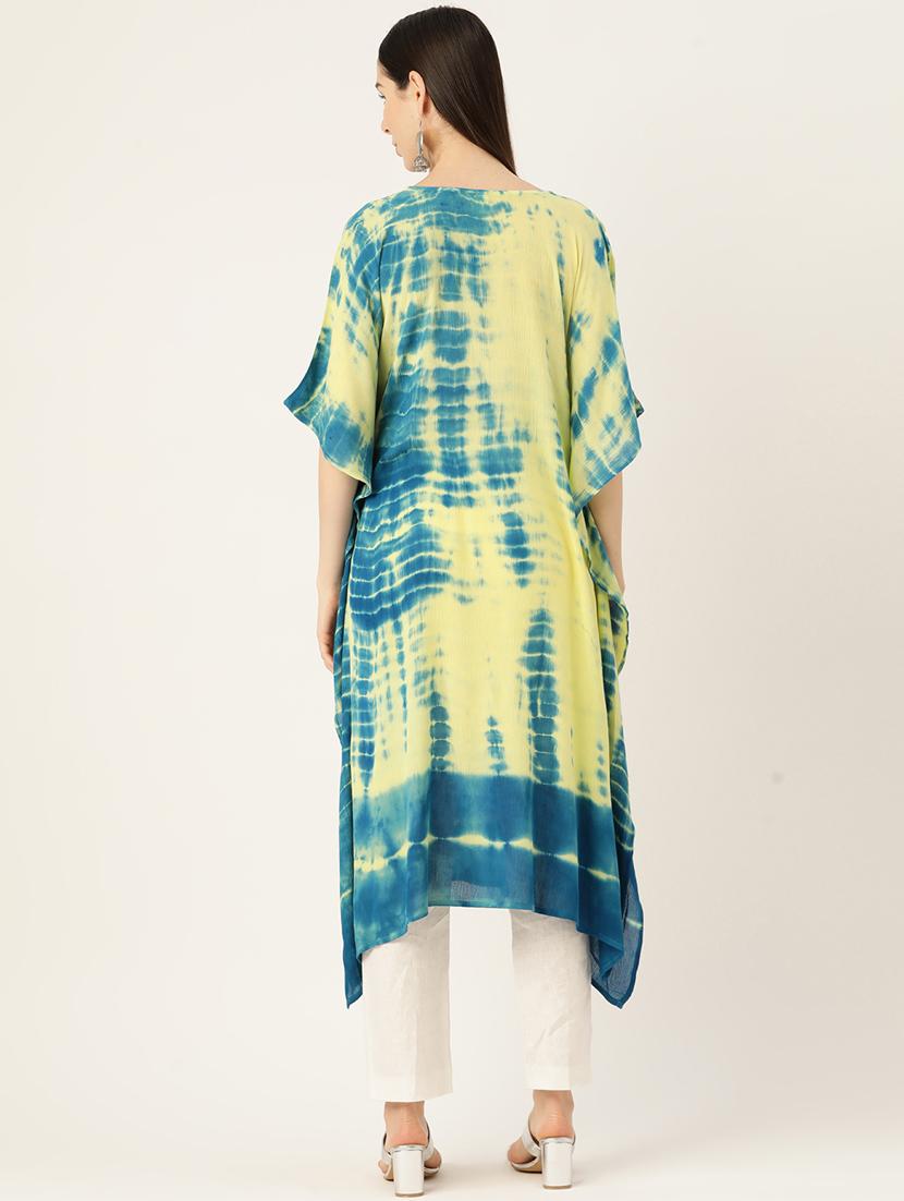 tie and dye notch neck kaftan - 19414230 - Standard Image - 3