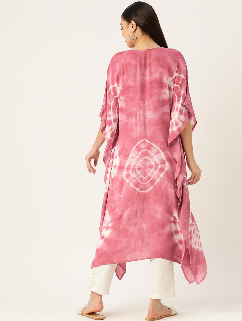 tie and dye notch neck kaftan - 19414232 - Standard Image - 3