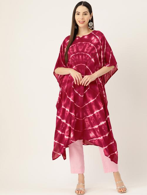 tie and dye notch neck kaftan - 19414235 - Standard Image - 0