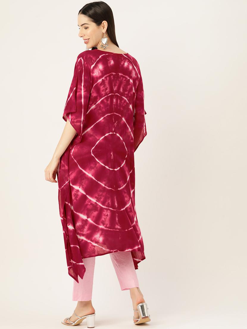 tie and dye notch neck kaftan - 19414235 - Standard Image - 3