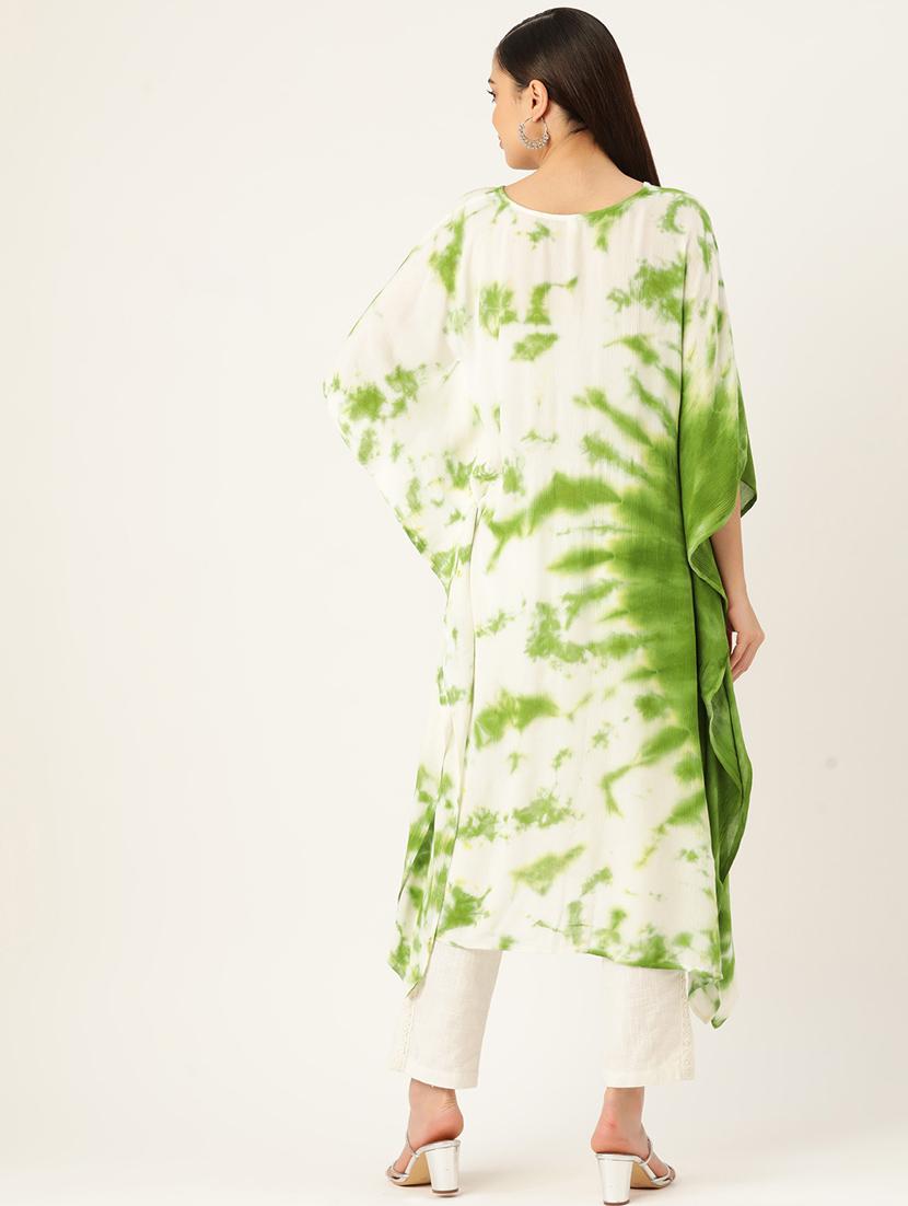 tie and dye notch neck kaftan - 19414254 - Standard Image - 3