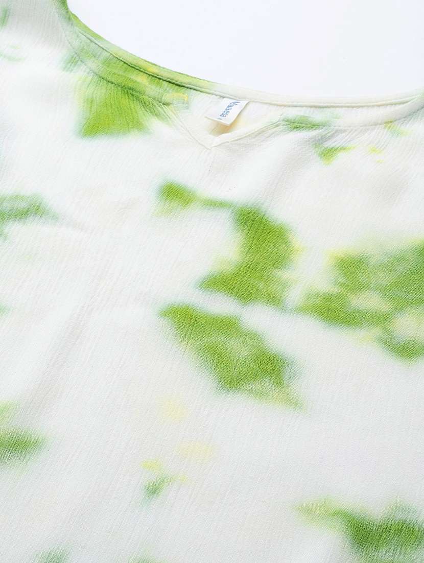 Tie And Dye Notch Neck Kaftan