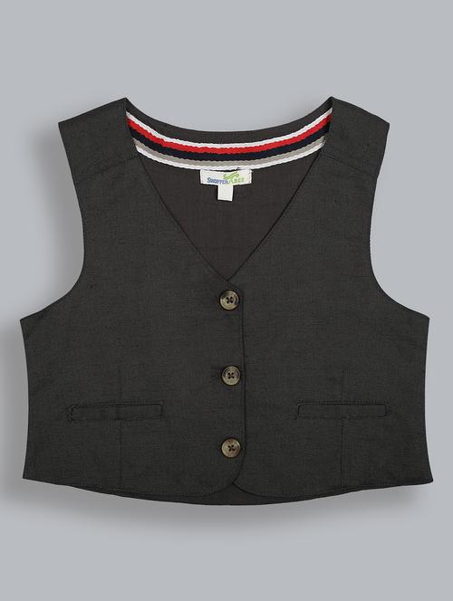 boys v-neck solid regular jackets & coat - 19414465 - Standard Image - 0