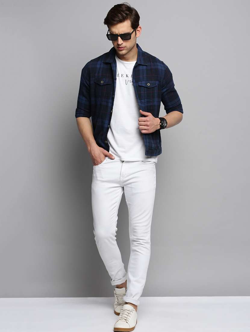 checks denim casual jacket - 19415003 - Standard Image - 3