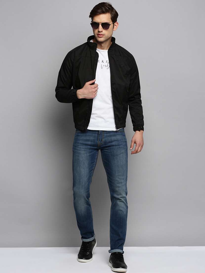 solids nylon casual jacket - 19415009 -  Standard Image - 3