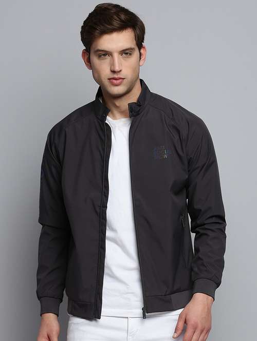 solids nylon casual jacket - 19415017 -  Standard Image - 0