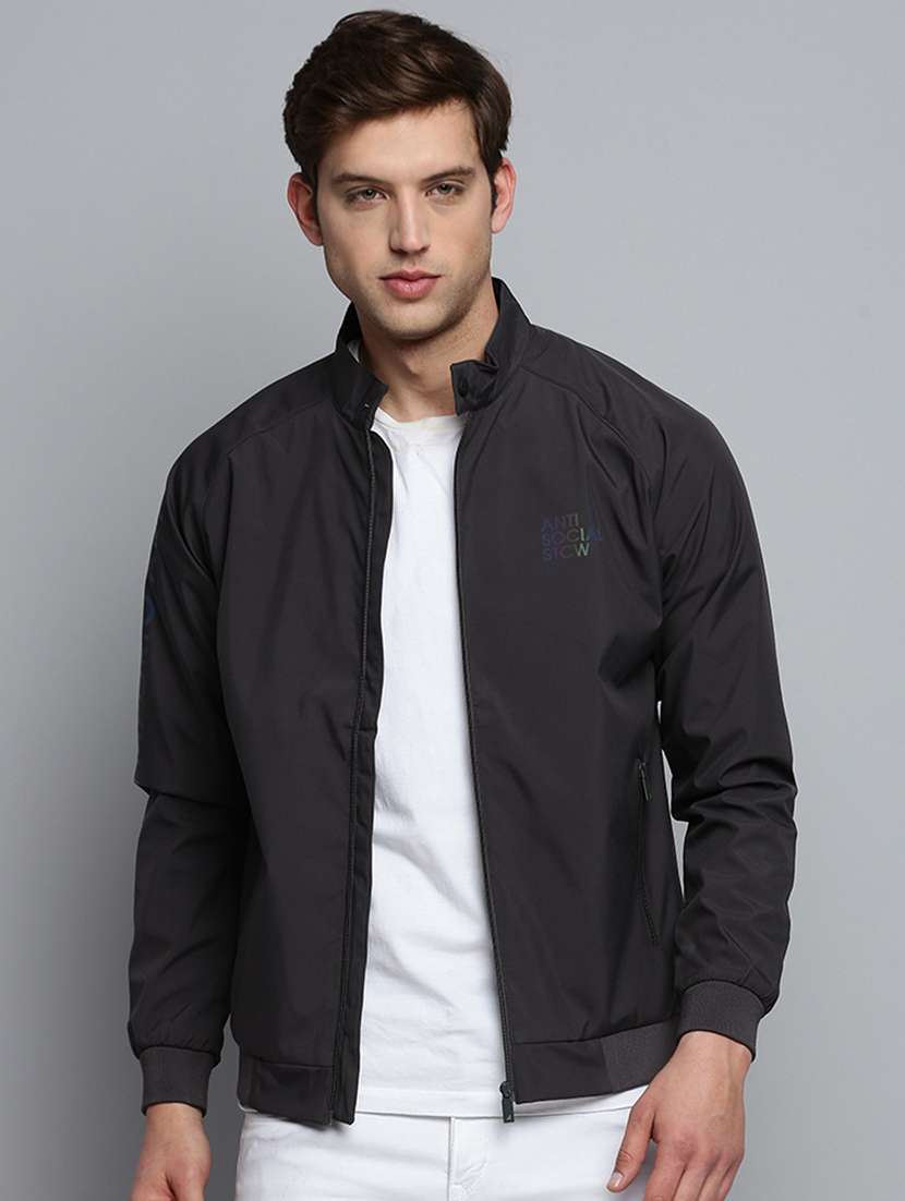 solids nylon casual jacket - 19415017 -  Zoom Image - 0